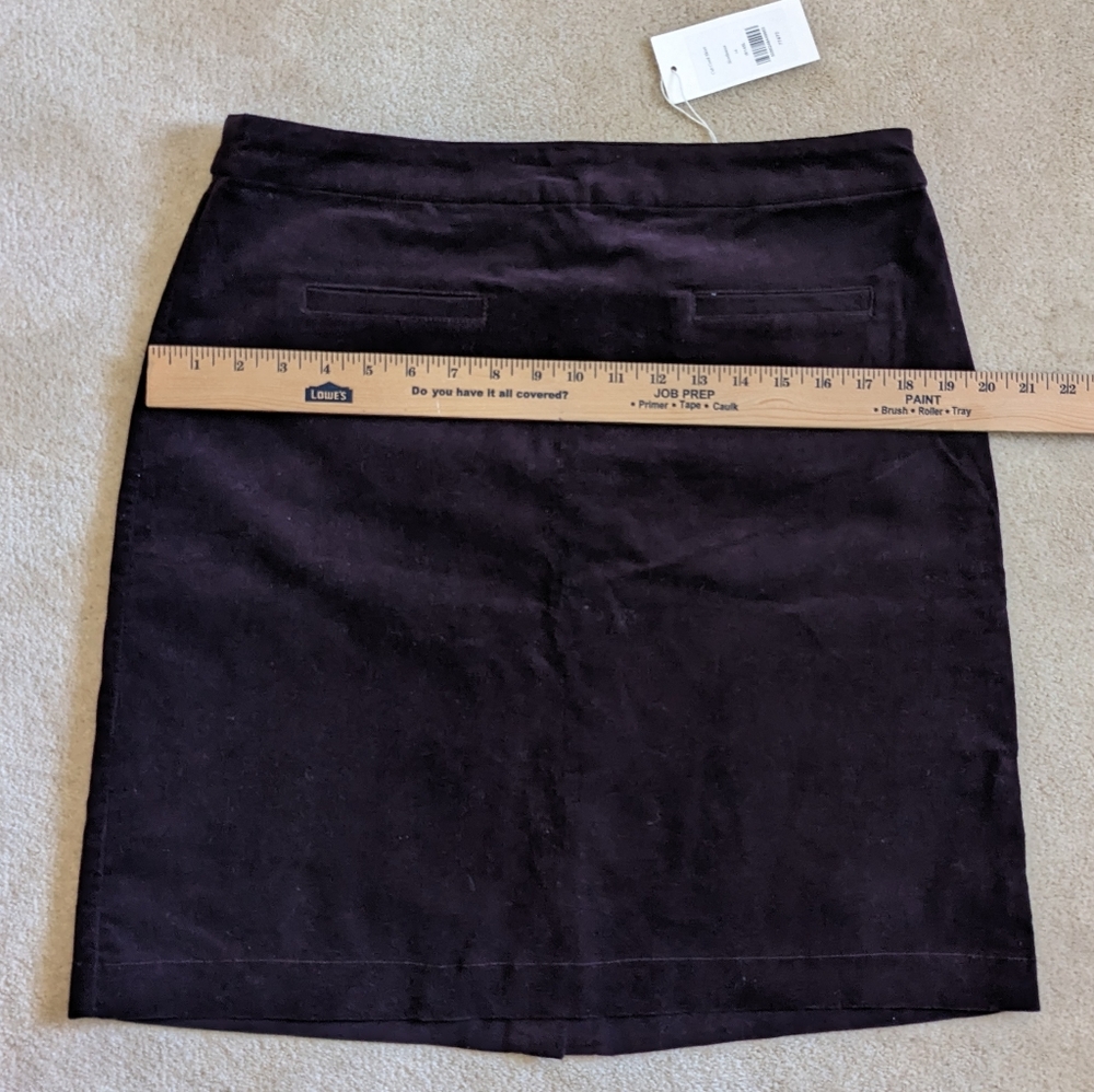 NWT WoolOvers Skirt, Cotton Blend, Midi, Career, Fall, Dark Plum, Stretchy, 10 - Picture 4 of 6